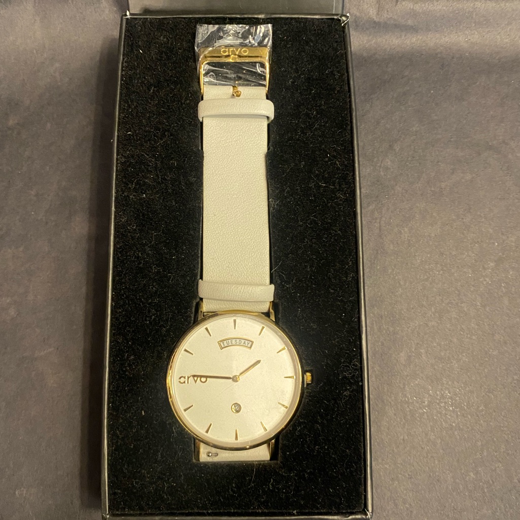 White Leather Watch
